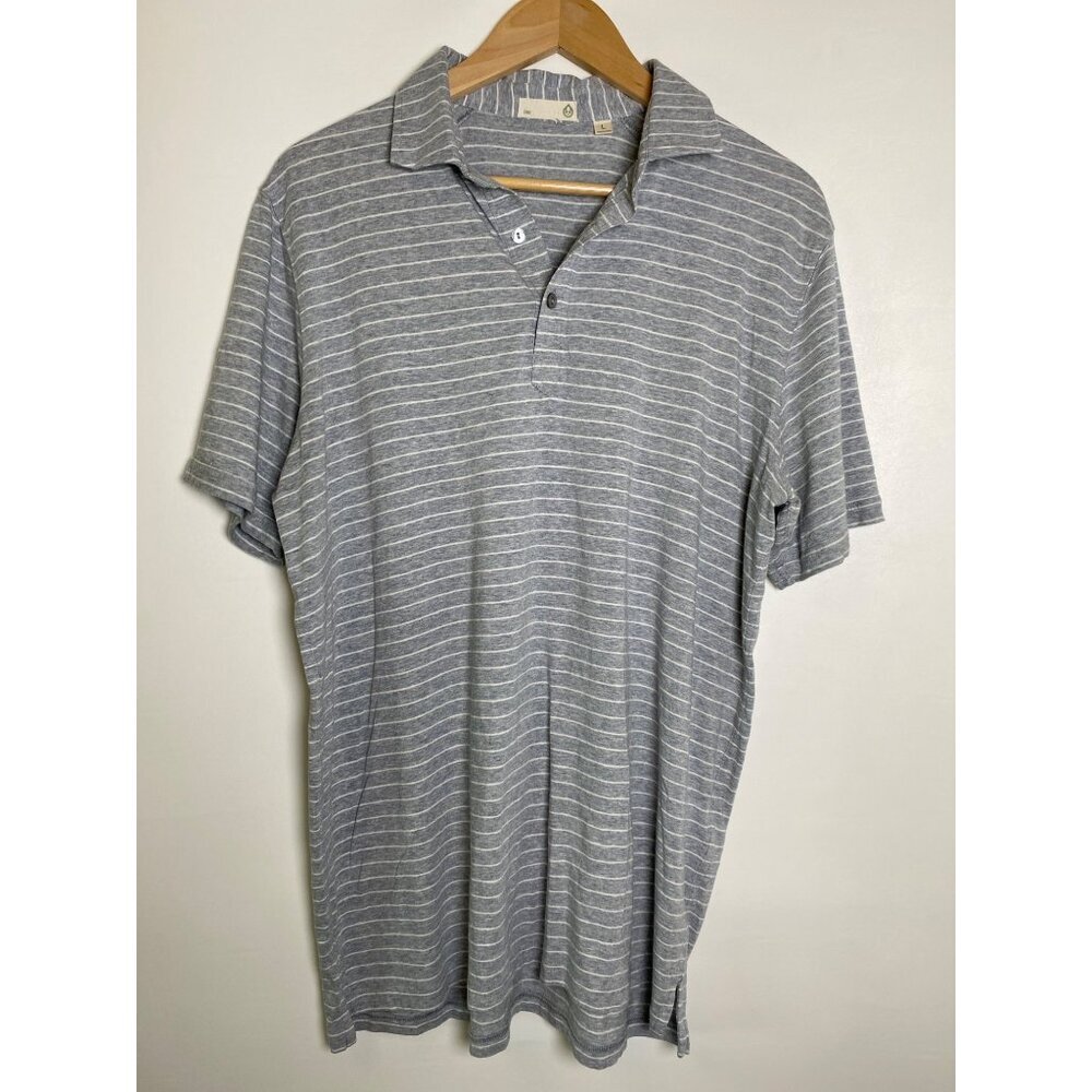 Tasc Performance Mens Striped Polo Shirt Size Large Organic